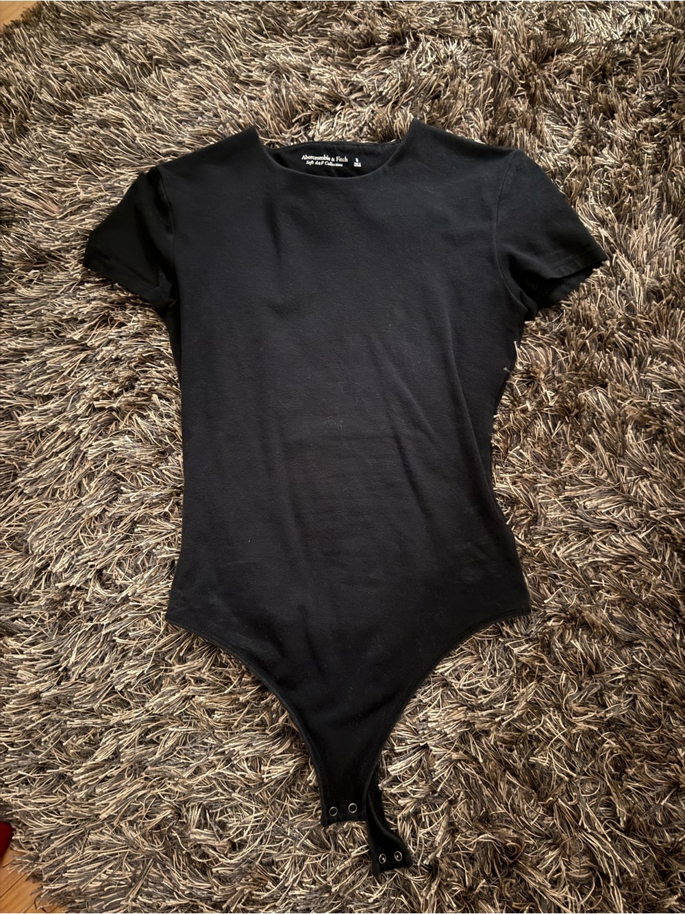 Abercrombie & Fitch Black Short-Sleeve Bodysuit